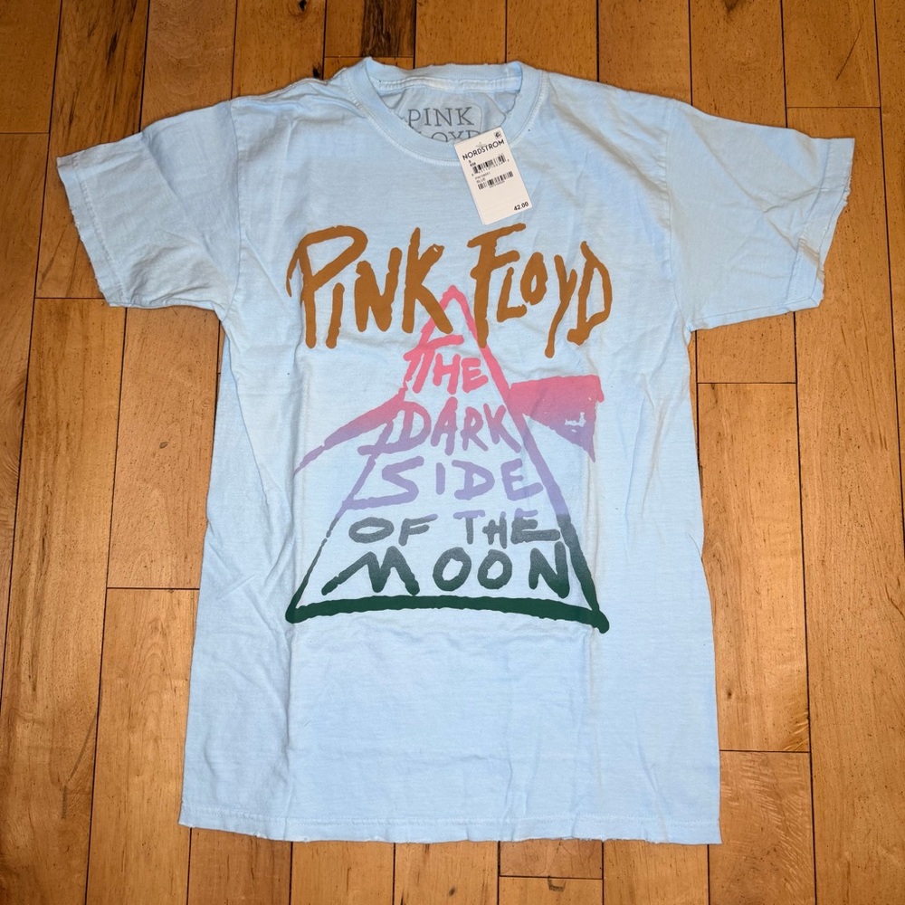 Pink Floyd DistressedGraphic Tee Light Blue Size S